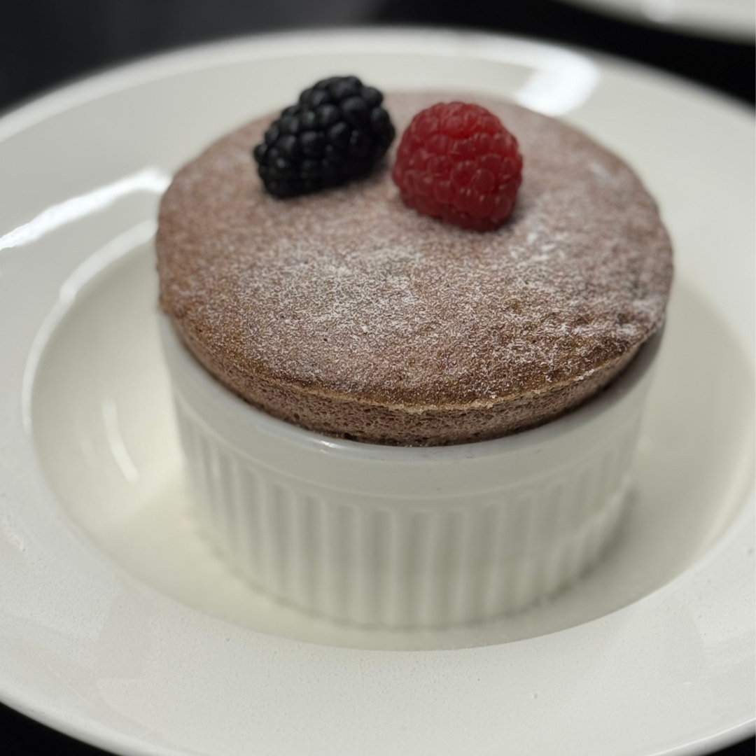 Dark chocolate souffle